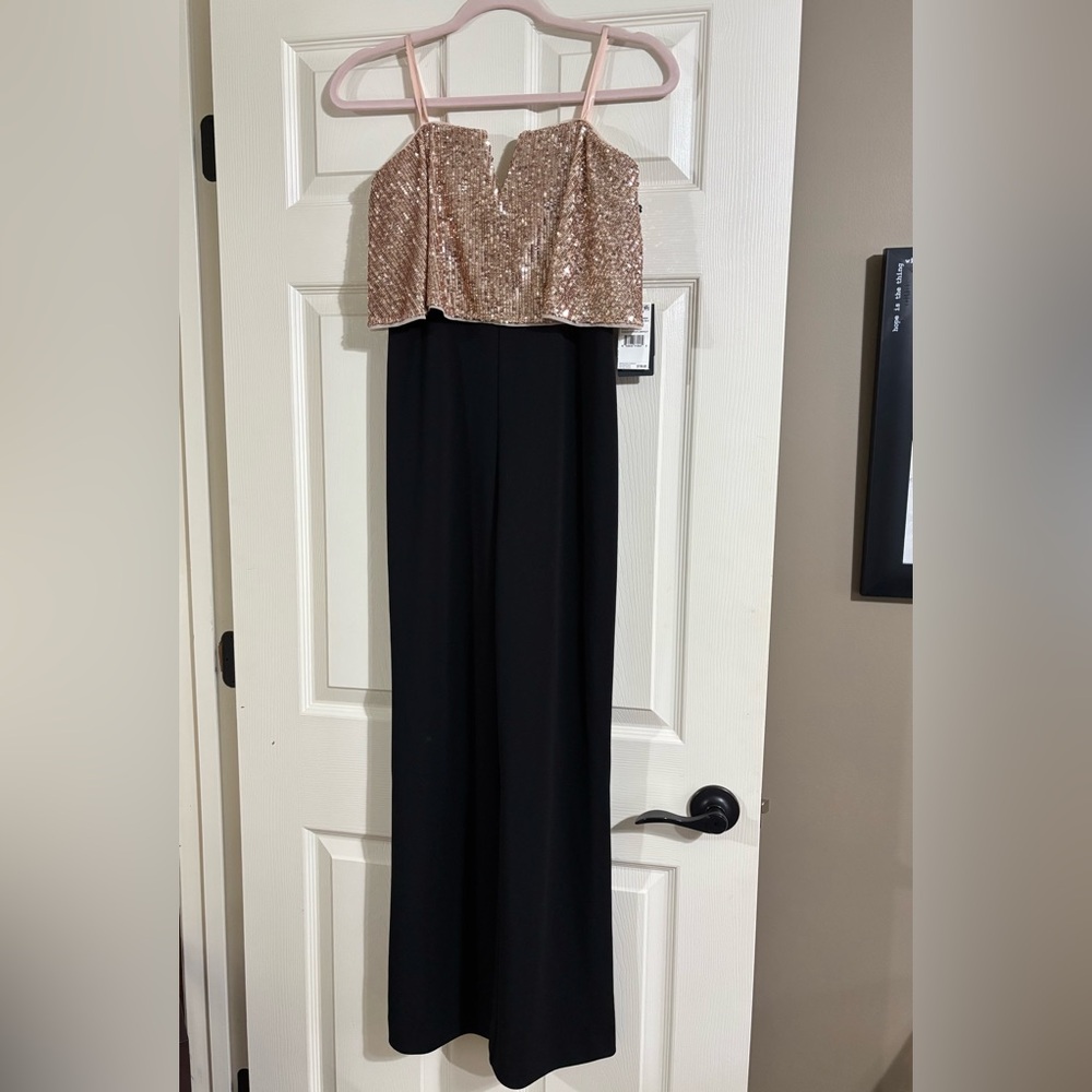 Adrianna Papell Sequin Strapless Jumpsuit
